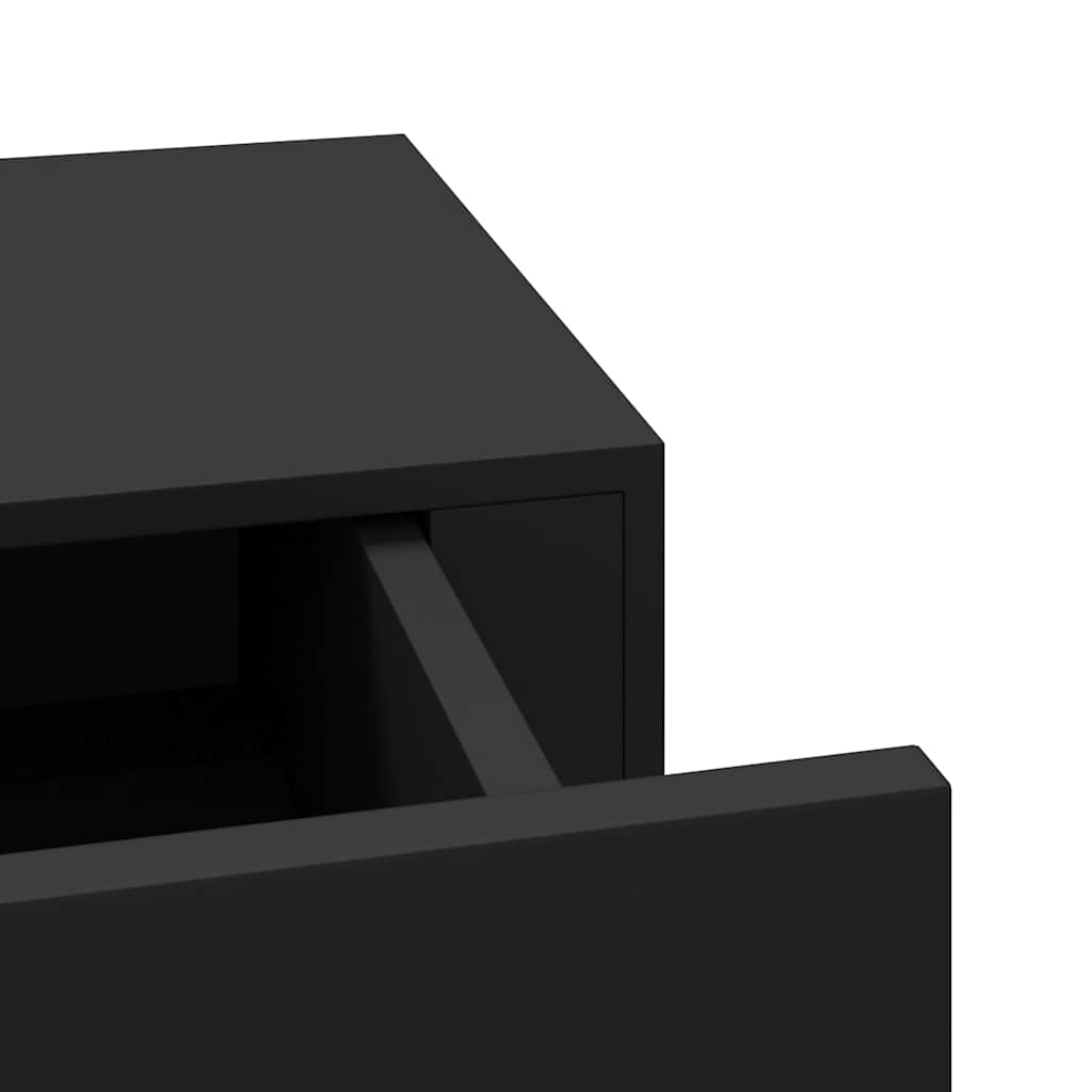 Wall Mounted Drawer Shelf Black MDF | Simpledeals