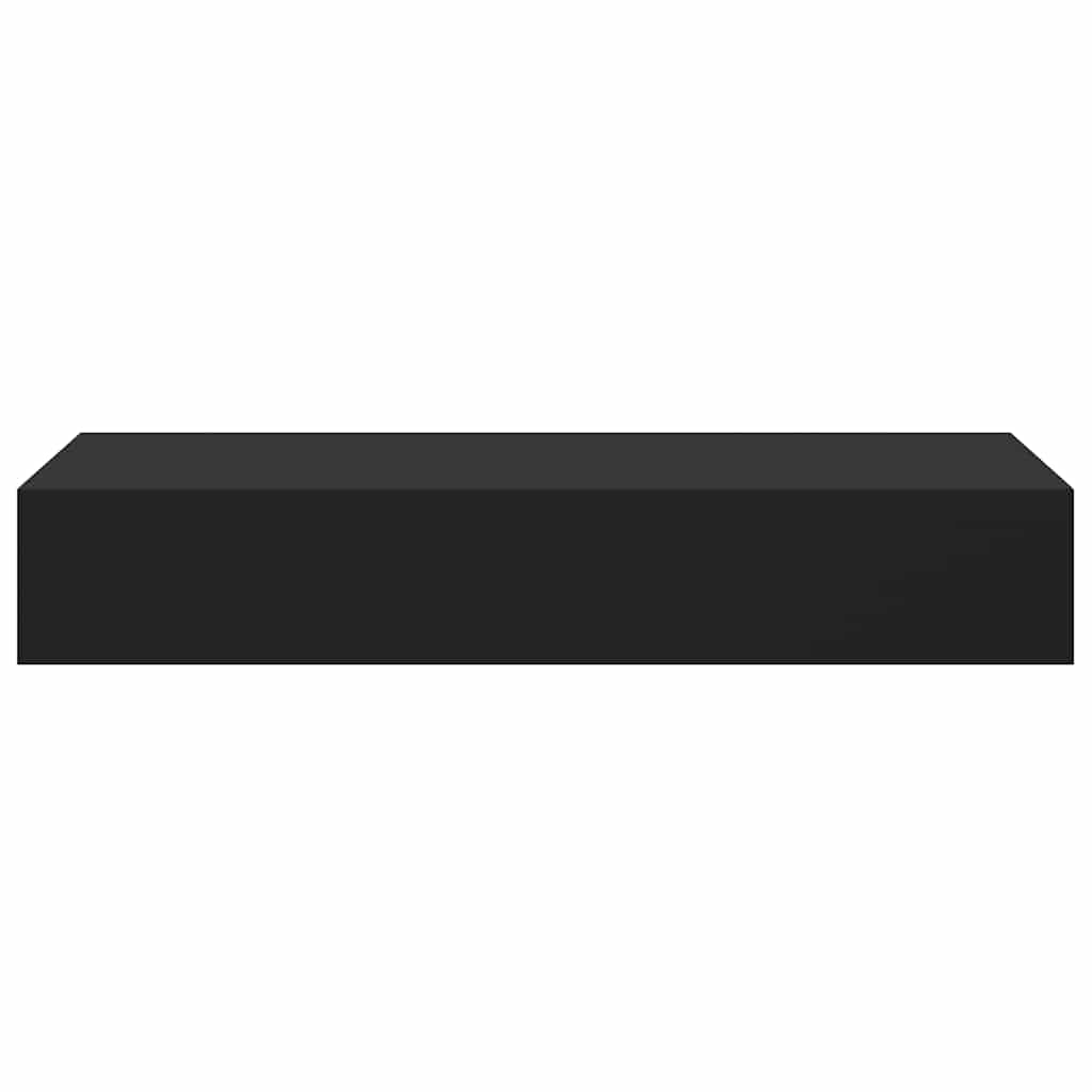 Wall Mounted Drawer Shelves Set 2 Black MDF | Simpledeals