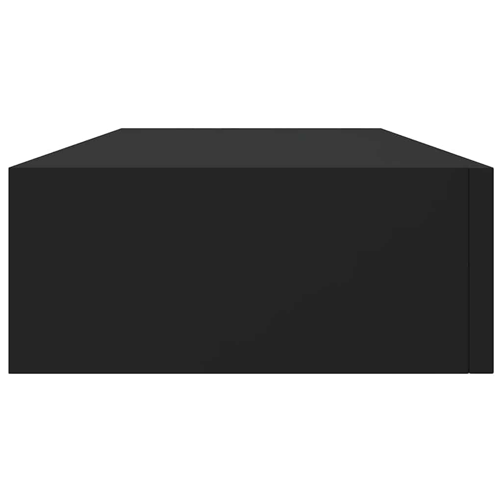 Wall Mounted Drawer Shelves Set 2 Black MDF | Simpledeals