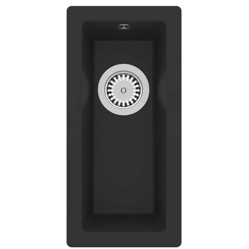 Black Granite Kitchen Sink Single Basin Overflow | Simpledeals