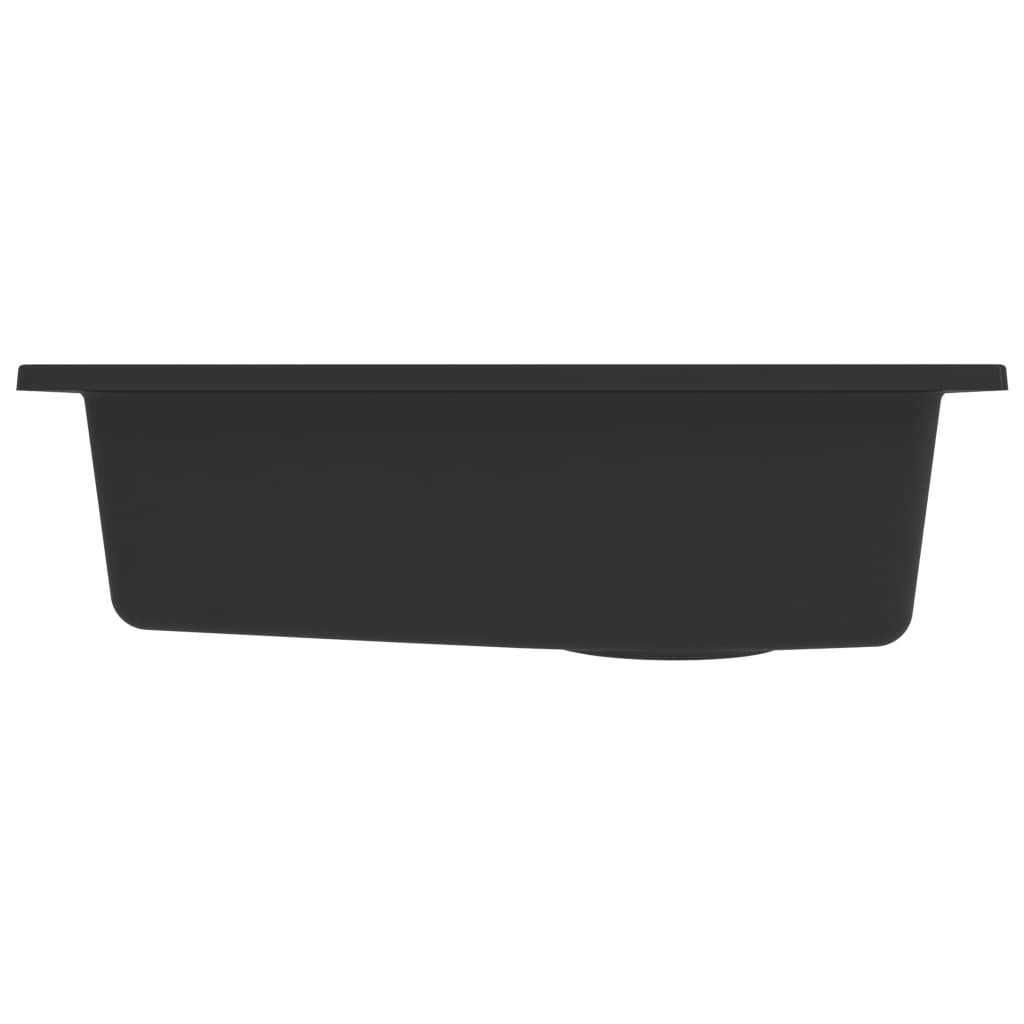Black Granite Kitchen Sink Single Basin Overflow | Simpledeals