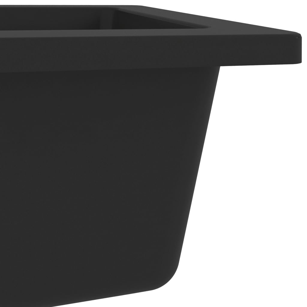 Black Granite Kitchen Sink Single Basin Overflow | Simpledeals