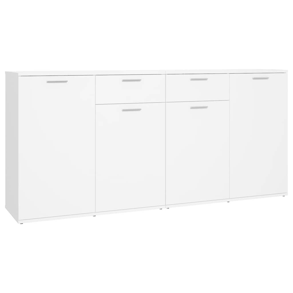 White Sideboard 160cm Engineered Wood Storage | Simpledeals