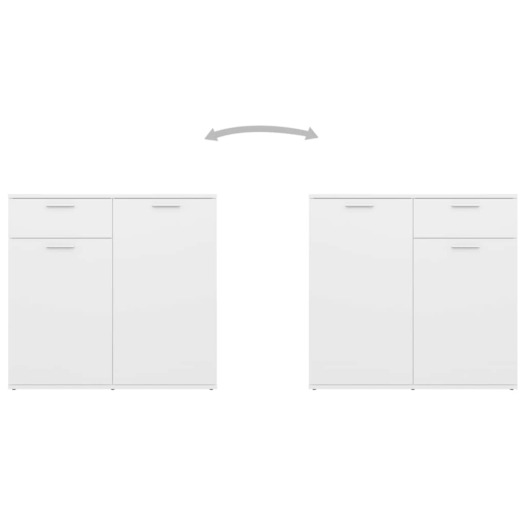 White Sideboard 160cm Engineered Wood Storage | Simpledeals