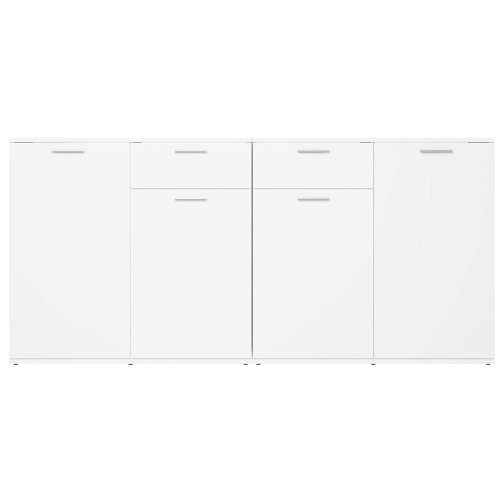 White Sideboard 160cm Engineered Wood Storage | Simpledeals