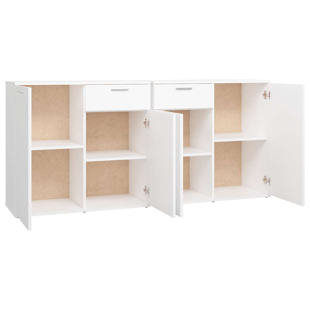 White Sideboard 160cm Engineered Wood Storage | Simpledeals