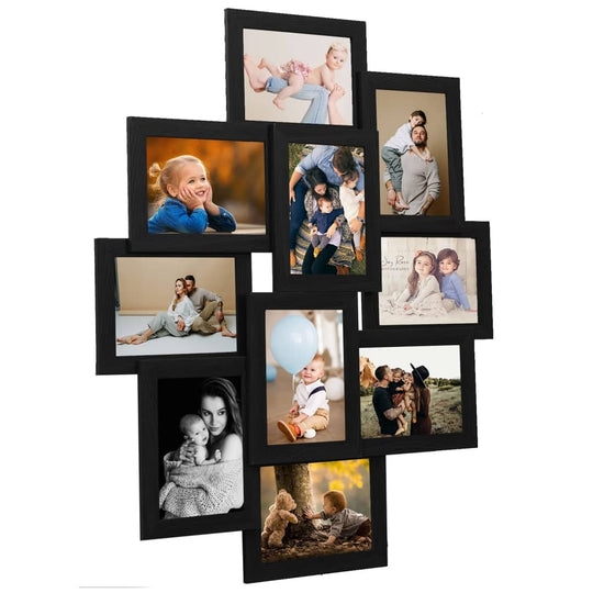 10-Photo Collage Frame 13x18cm Black MDF