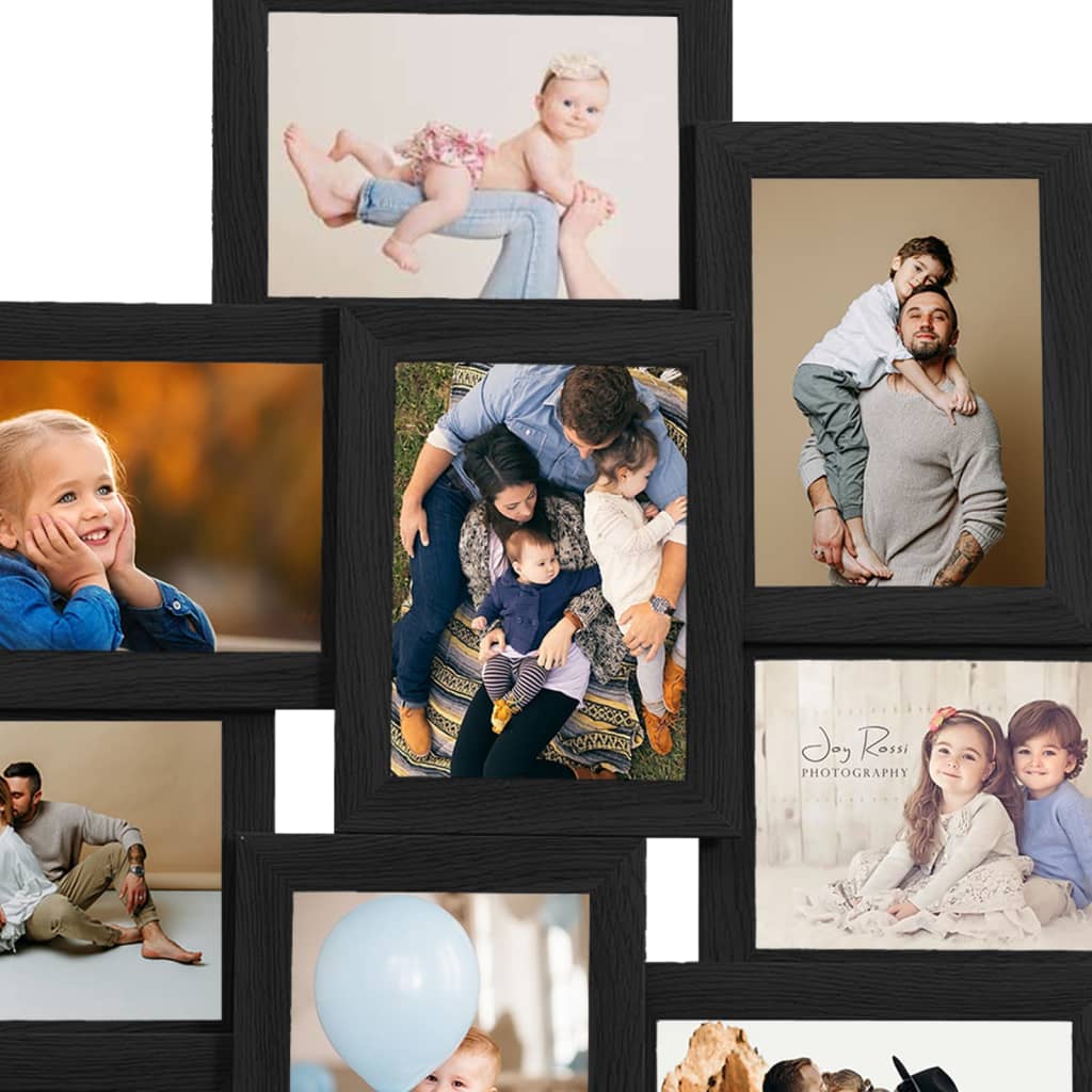 10-Photo Collage Frame 13x18cm Black MDF | Simpledeals
