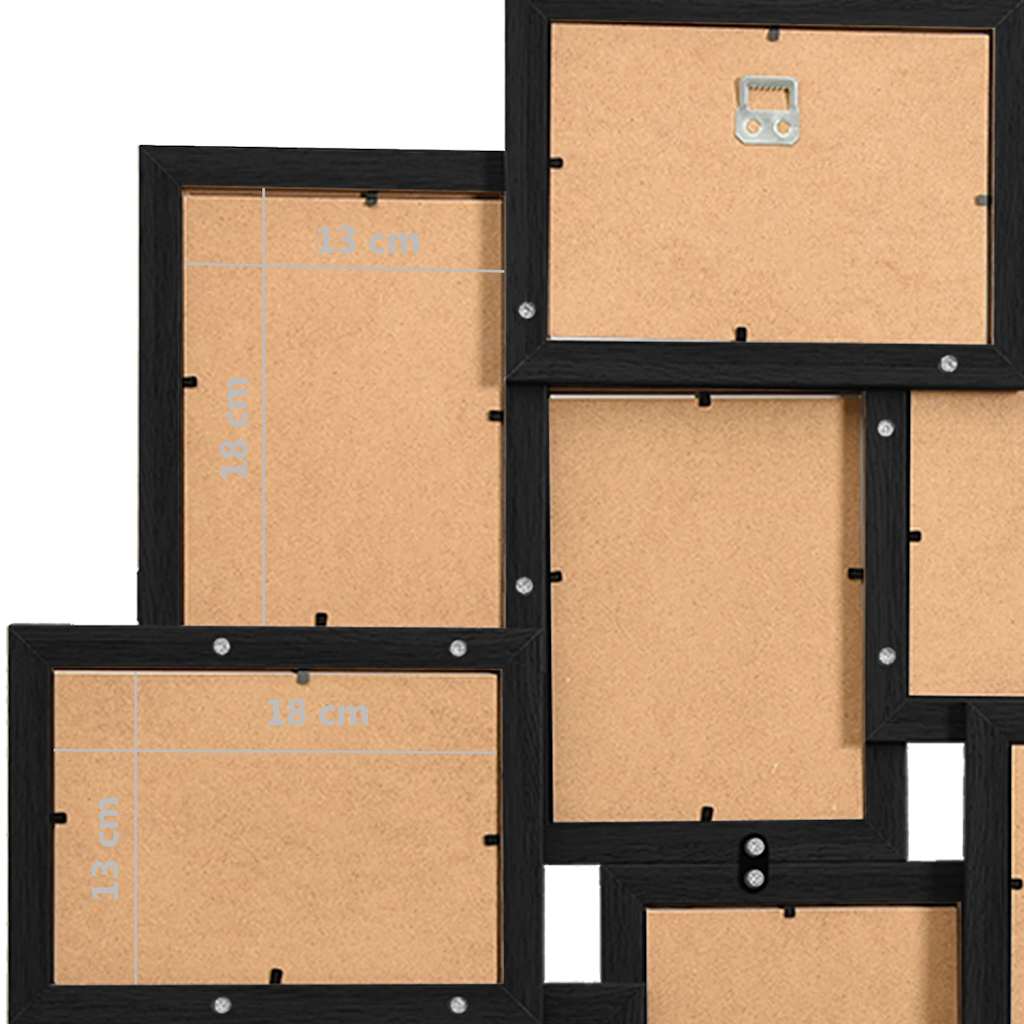 10-Photo Collage Frame 13x18cm Black MDF | Simpledeals