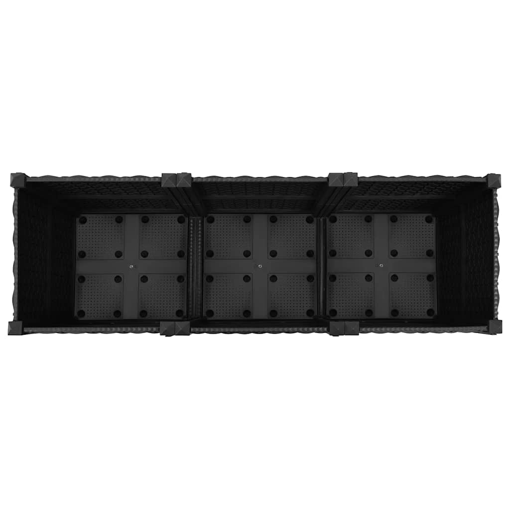 Raised Garden Bed 120x40cm Polypropylene Black | Simpledeals