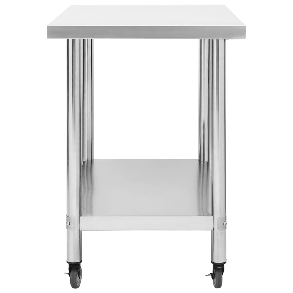 Stainless Steel Kitchen Work Table Wheels 80x60 | Simpledeals