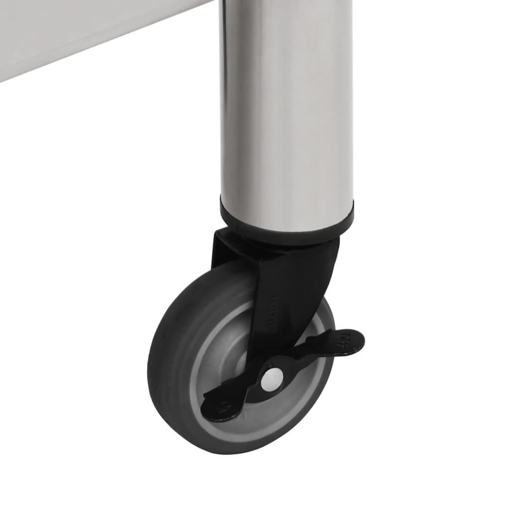 Stainless Steel Kitchen Work Table Wheels 80x60 | Simpledeals