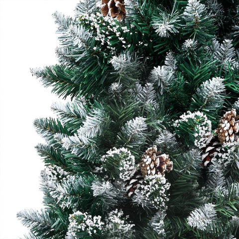 Artificial Christmas Tree with LEDs& Ball Set&Pine Cones 210 cm