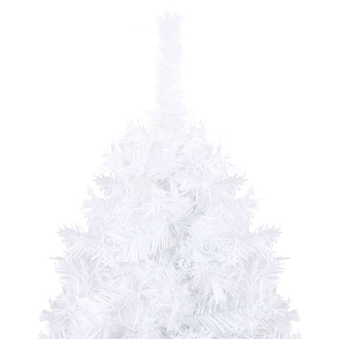 Artificial Christmas Tree with LEDs& Ball Set White 180 cm PVC