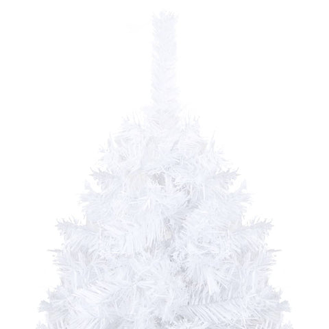 Artificial Christmas Tree with LEDs& Ball Set White 210 cm PVC