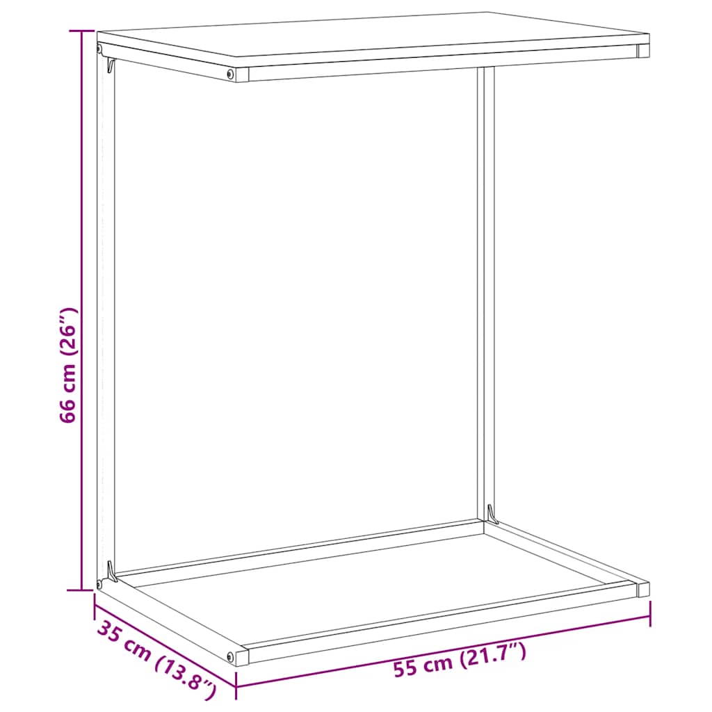 C-Shape Side Table Black Engineered Wood | Simpledeals