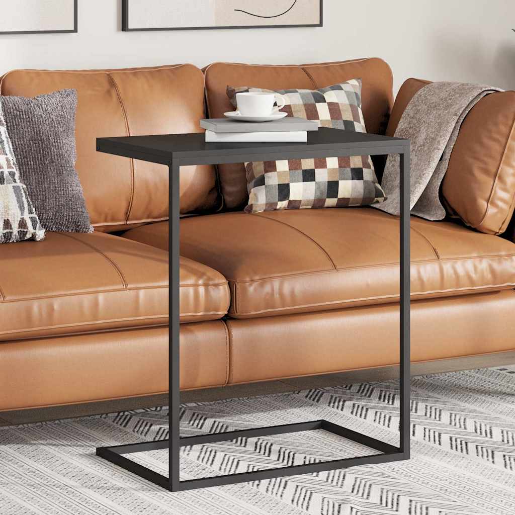 C-Shape Side Table Black Engineered Wood | Simpledeals