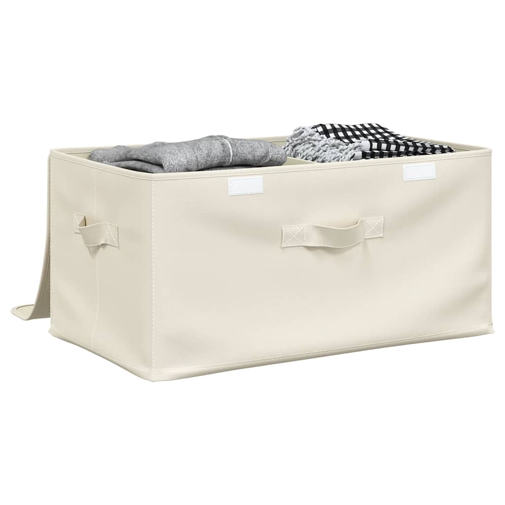 Fabric Storage Boxes 2 Pack Foldable Cream | Simpledeals