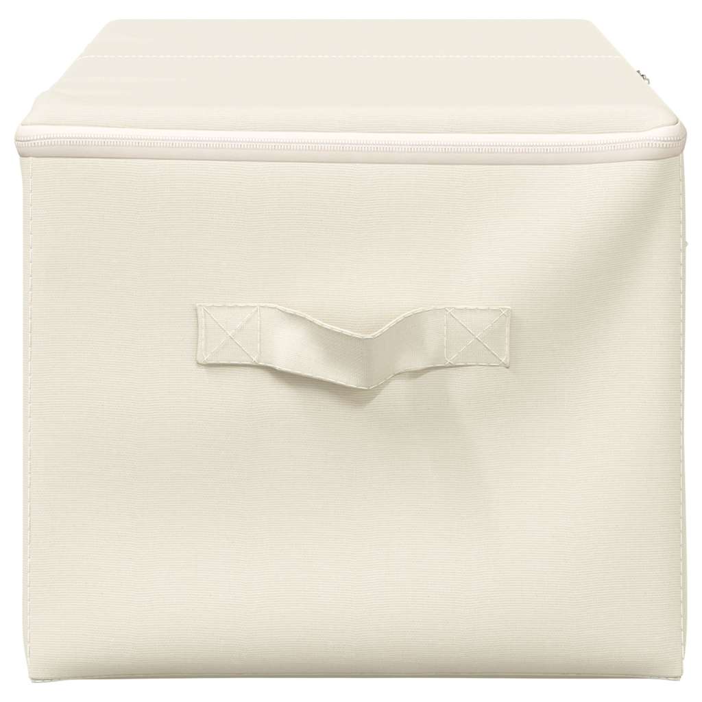 Fabric Storage Boxes 2 Pack Foldable Cream | Simpledeals
