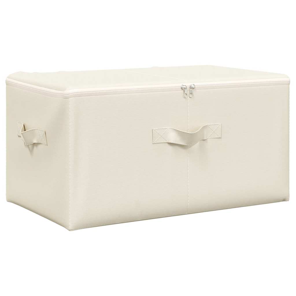Fabric Storage Boxes 2 Pack Foldable Cream | Simpledeals