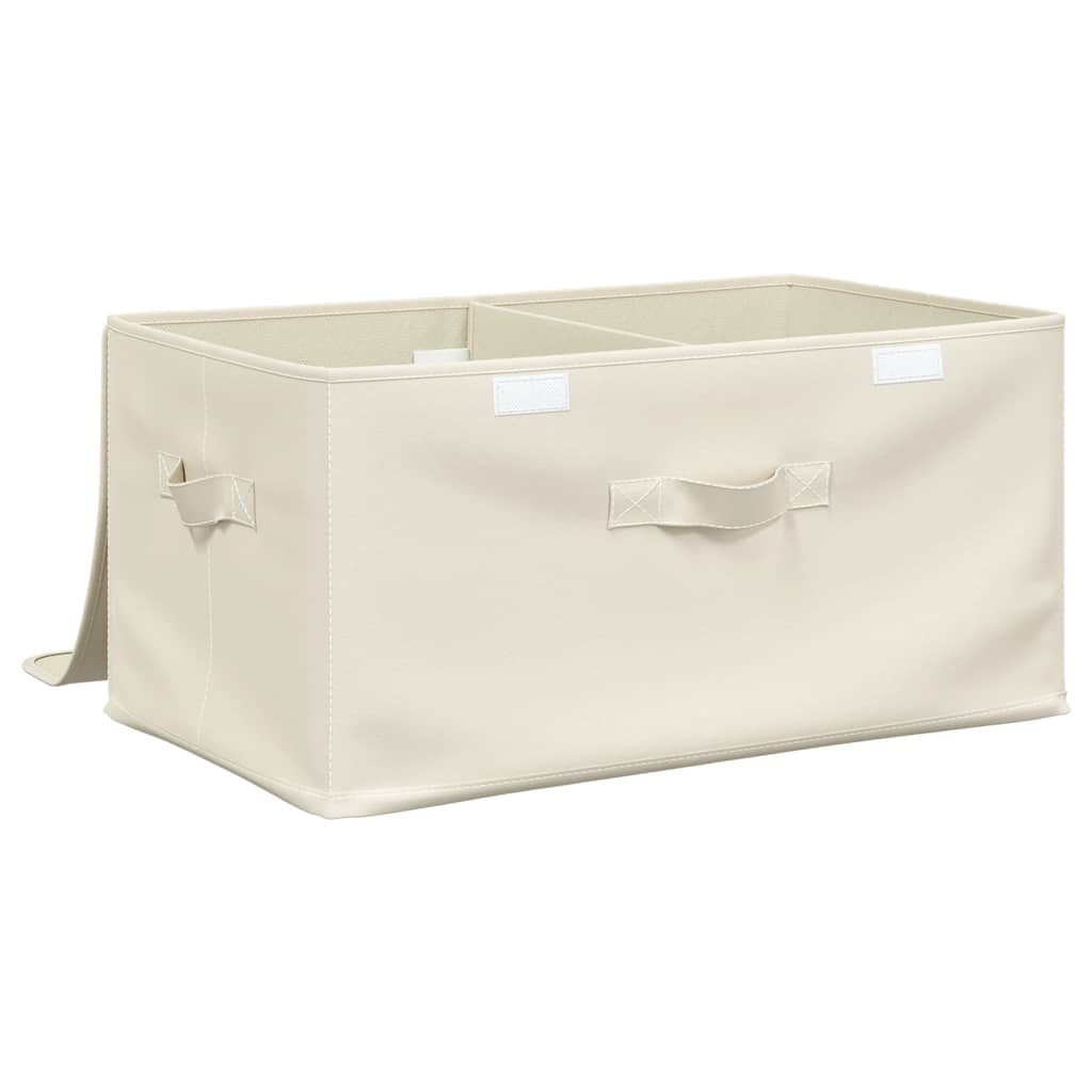 Fabric Storage Boxes 2 Pack Foldable Cream | Simpledeals