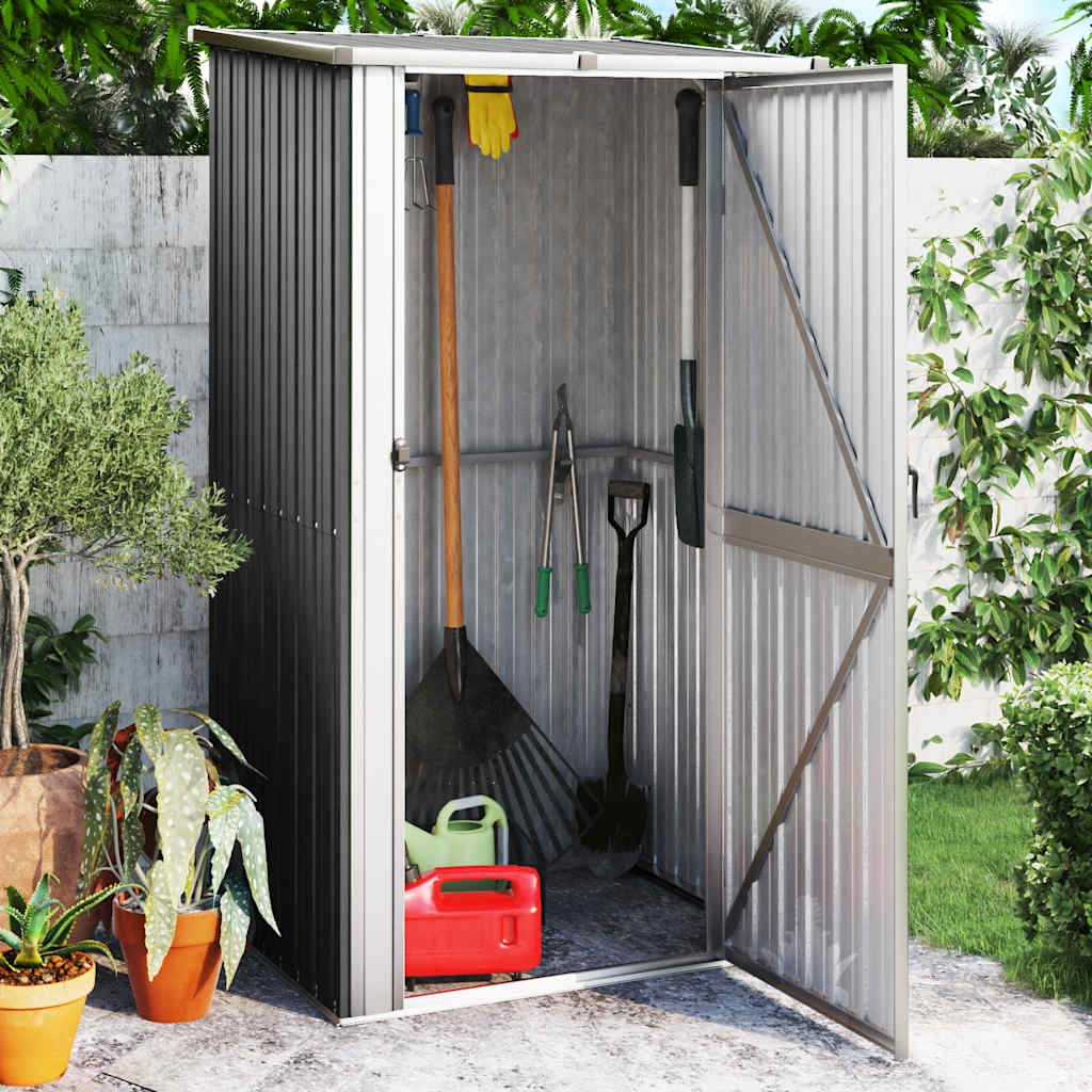 Galvanised Steel Garden Shed Anthracite 209cm | Simpledeals