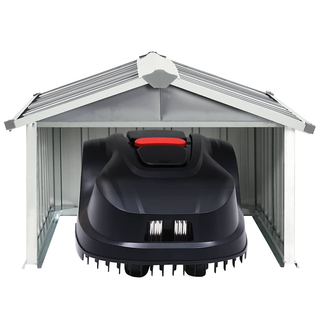 Robot Lawnmower Shed Galvanised Steel Grey | Simpledeals