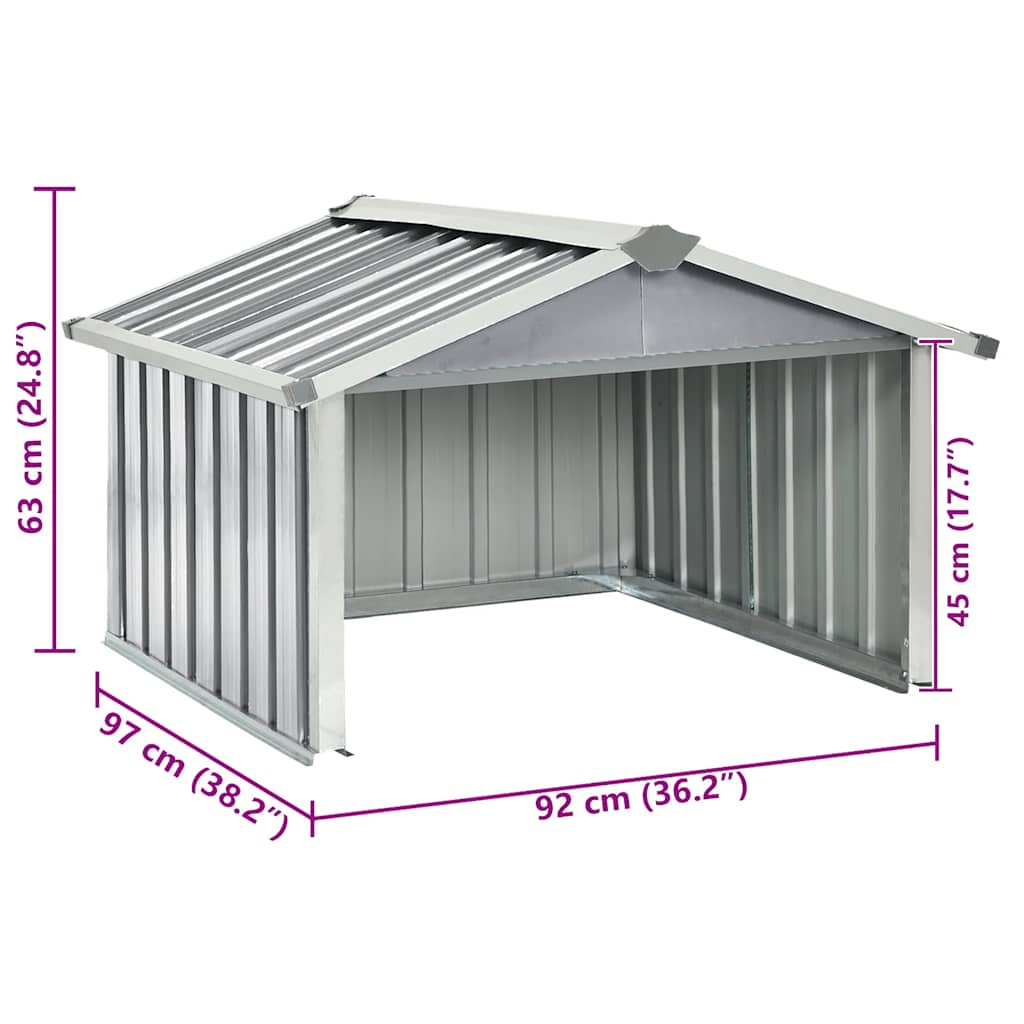 Robot Lawnmower Shed Galvanised Steel Grey | Simpledeals