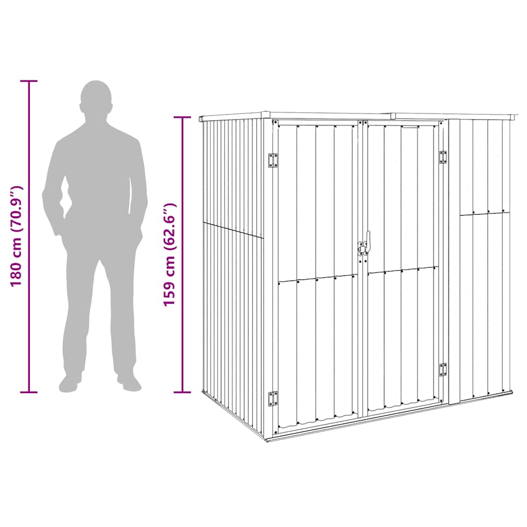 Steel Garden Tool Shed Anthracite 161x89cm | Simpledeals