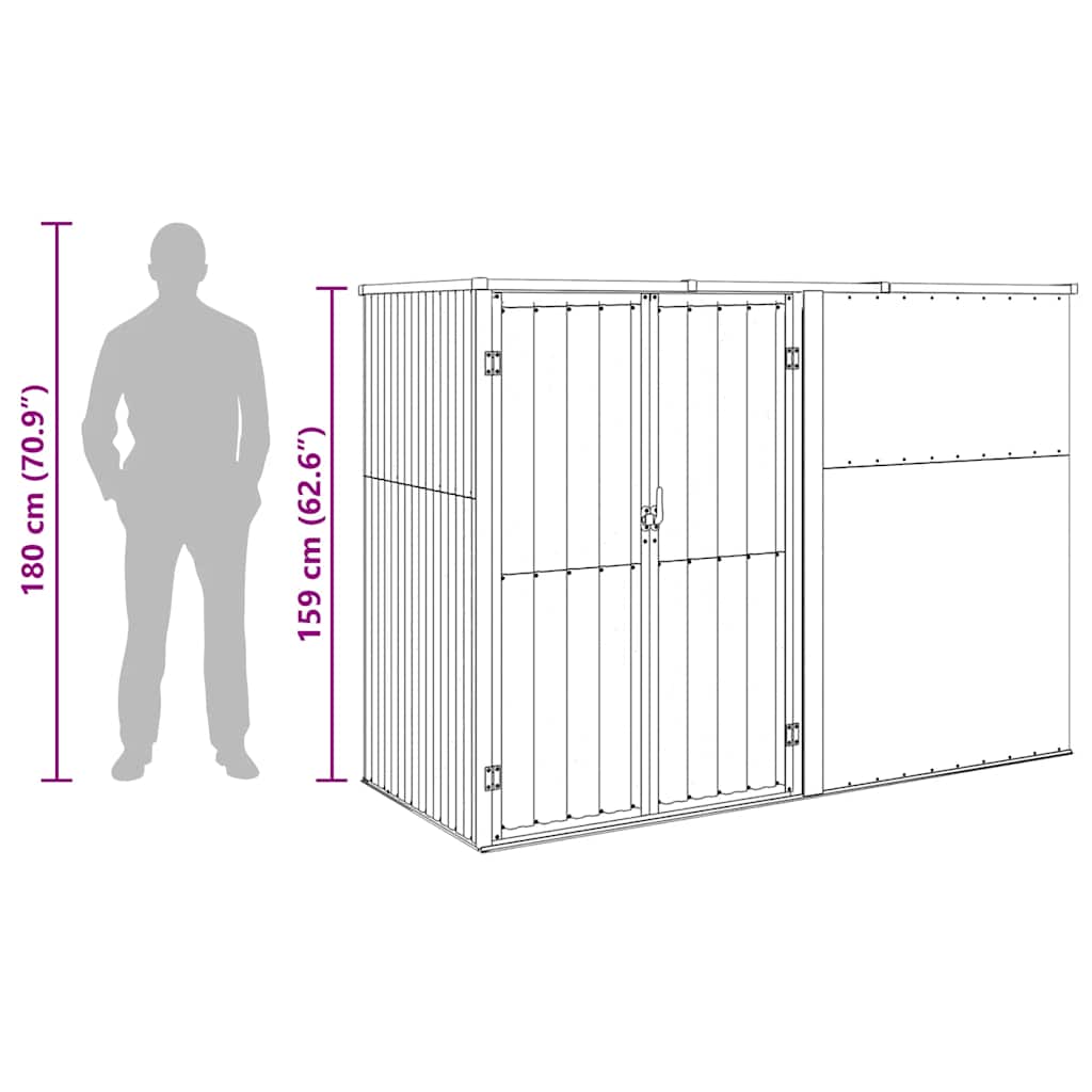 Steel Garden Tool Shed 225cm Anthracite | Simpledeals