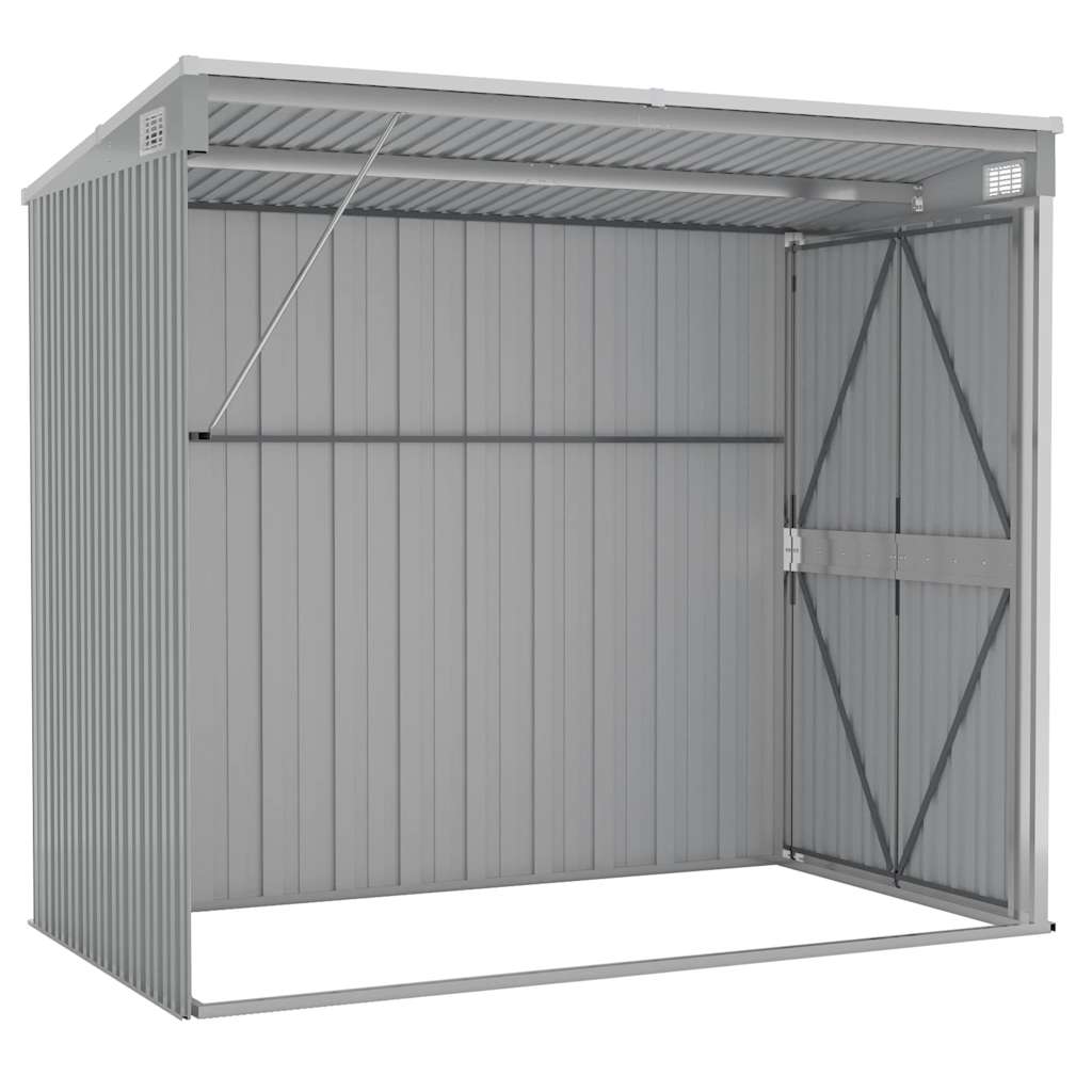 Wall Mounted Garden Shed Galvanised Steel Grey | Simpledeals