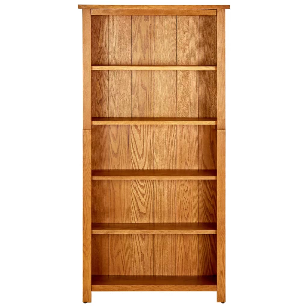 Solid Oak 5-Tier Bookcase 140cm Shelving Unit | Simpledeals