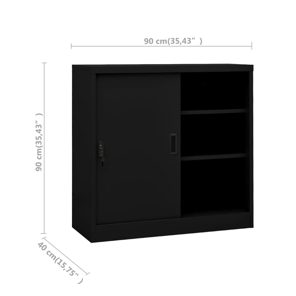 Steel Office Cabinet Sliding Door Lockable | Simpledeals
