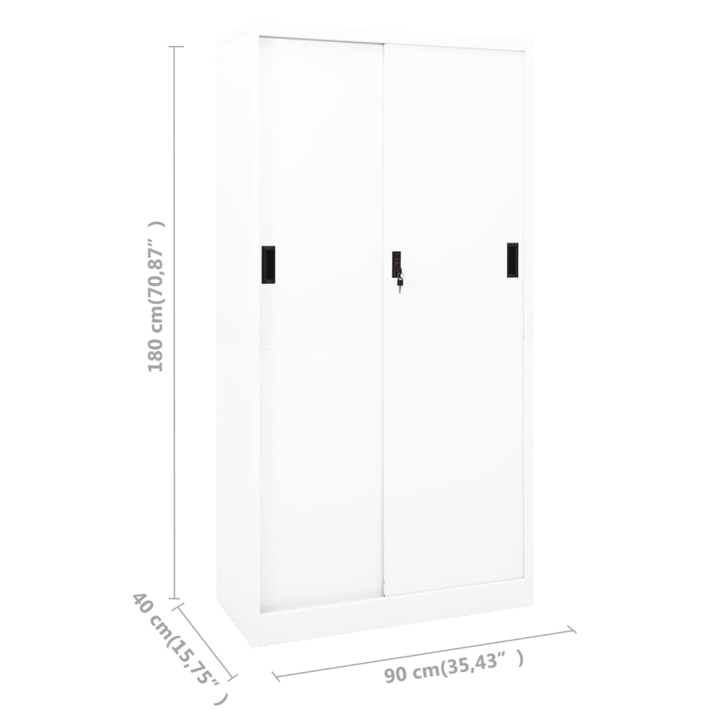 Steel Office Cabinet Sliding Door 90x180cm | Simpledeals