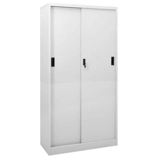Steel Office Cabinet Sliding Door 4 Shelves