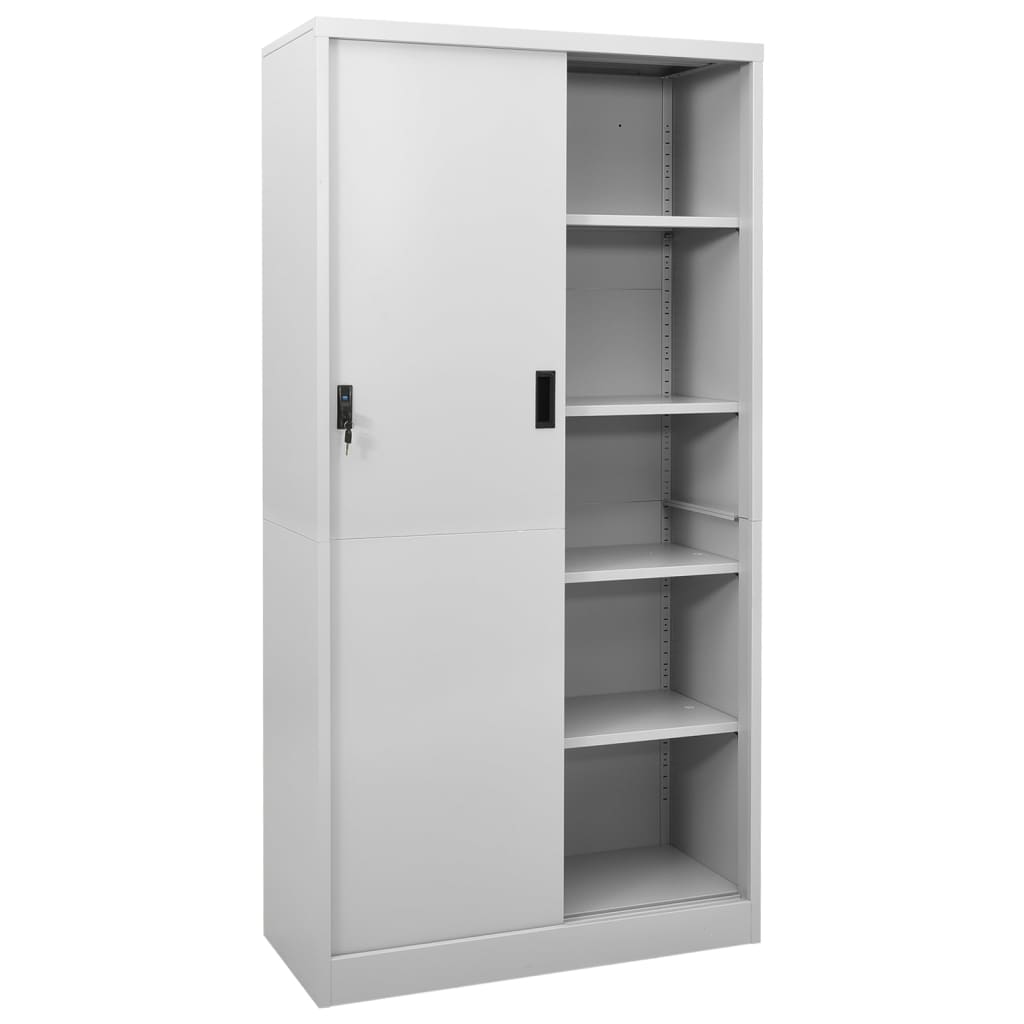 Steel Office Cabinet Sliding Door 4 Shelves | Simpledeals