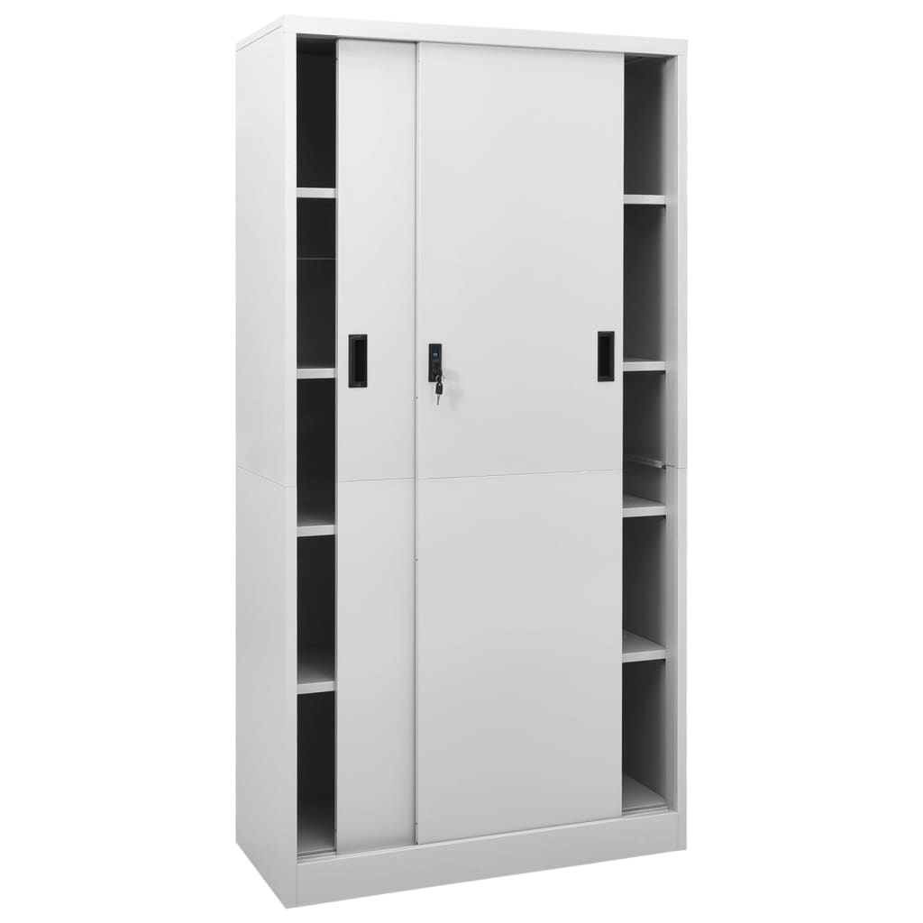 Steel Office Cabinet Sliding Door 4 Shelves | Simpledeals