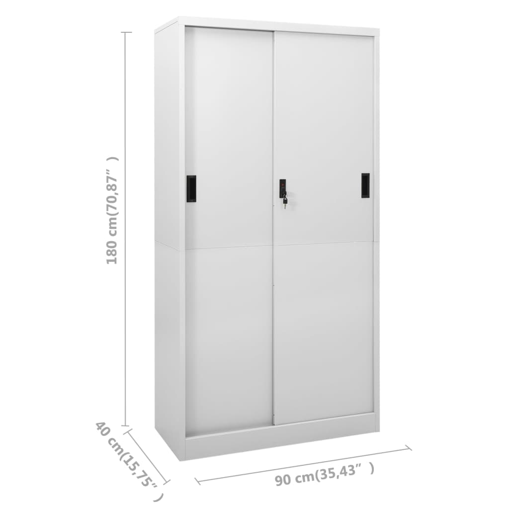 Steel Office Cabinet Sliding Door 4 Shelves | Simpledeals