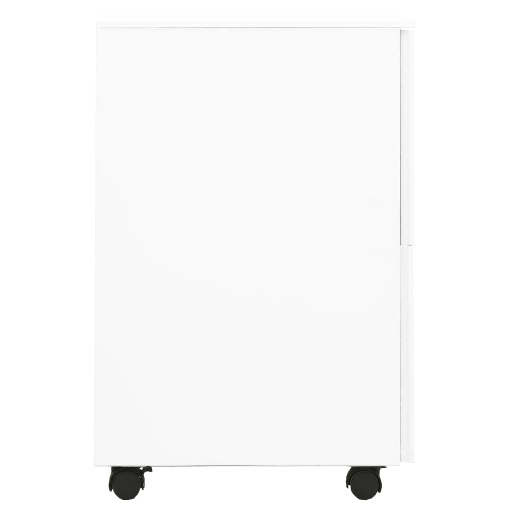 Mobile Steel File Cabinet 2 Drawer White | Simpledeals