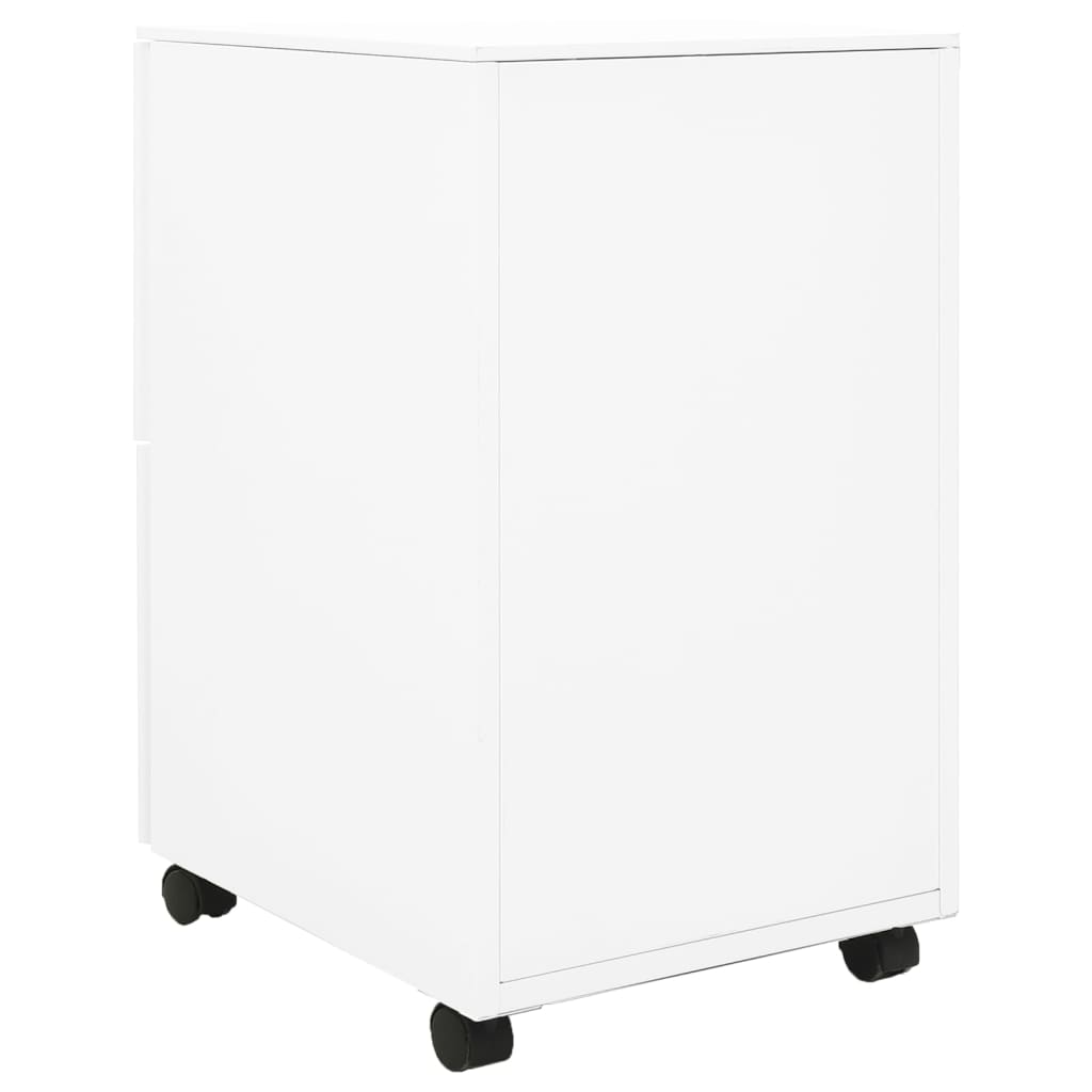 Mobile Steel File Cabinet 2 Drawer White | Simpledeals