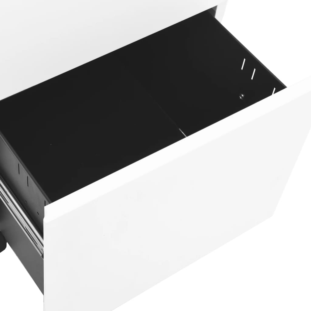 Mobile Steel File Cabinet 2 Drawer White | Simpledeals