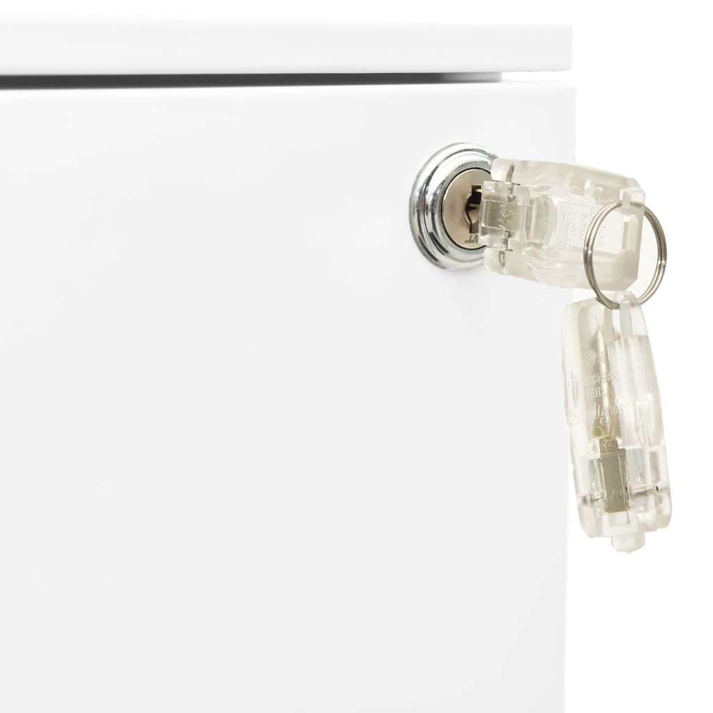Mobile Steel File Cabinet 2 Drawer White | Simpledeals