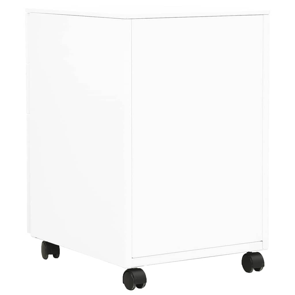 Mobile Steel File Cabinet 3 Drawer White | Simpledeals