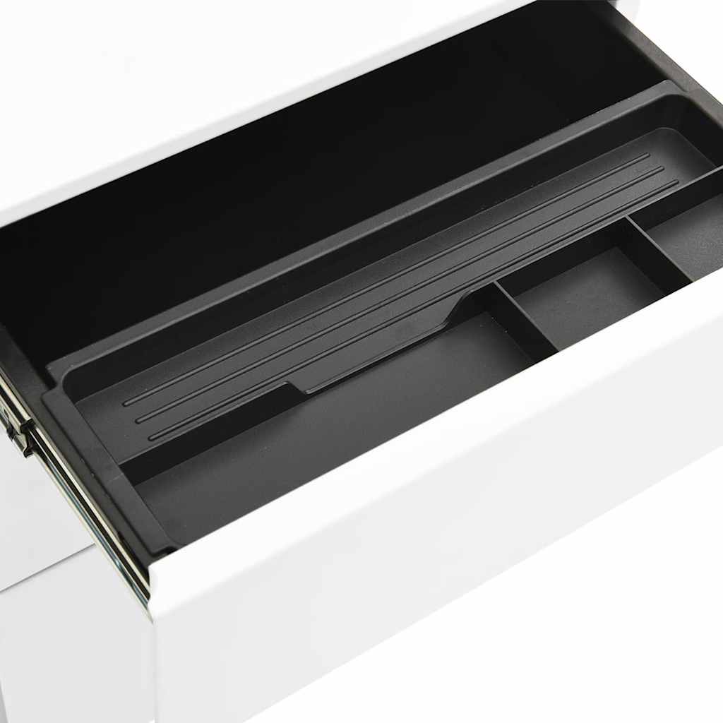 Mobile Steel File Cabinet 3 Drawer White | Simpledeals