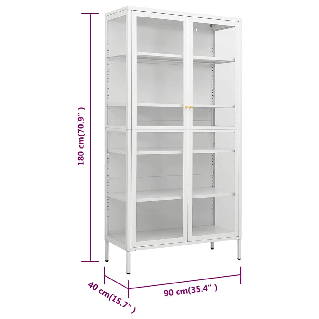 Display Cabinet Steel Tempered Glass 180cm | Simpledeals