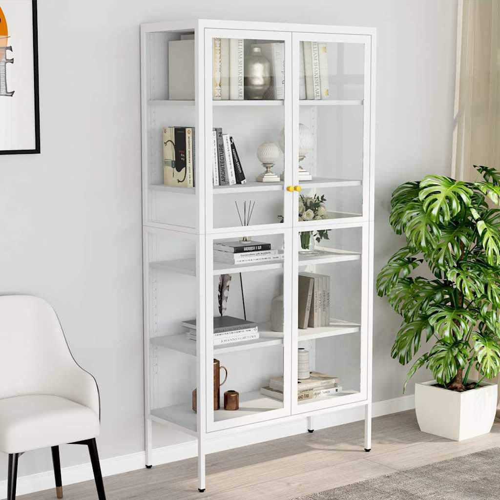 Display Cabinet Steel Tempered Glass 180cm | Simpledeals