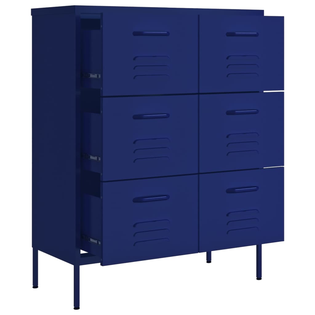 Drawer Cabinet Navy Blue Steel