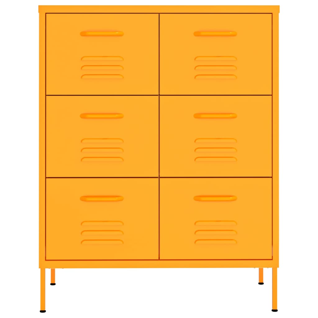 Drawer Cabinet Mustard Yellow Steel
