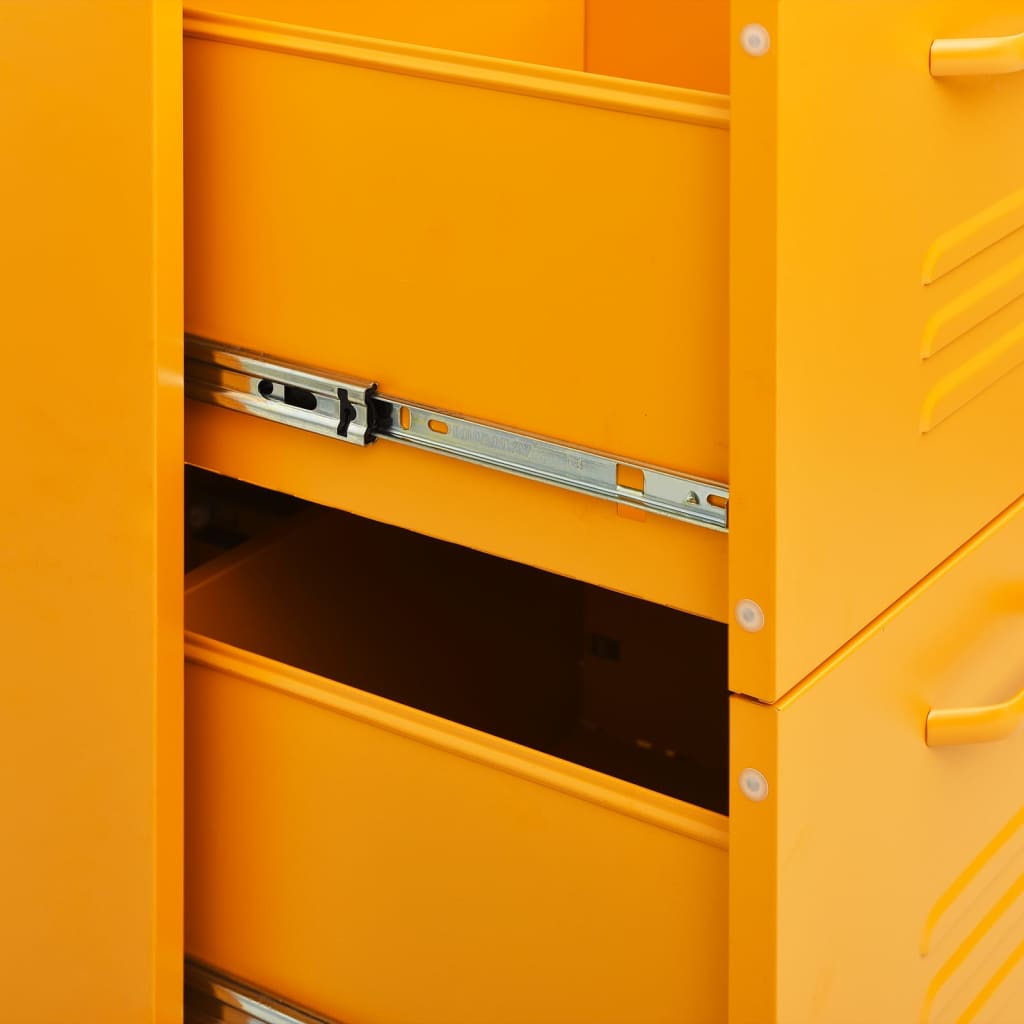 Drawer Cabinet Mustard Yellow Steel