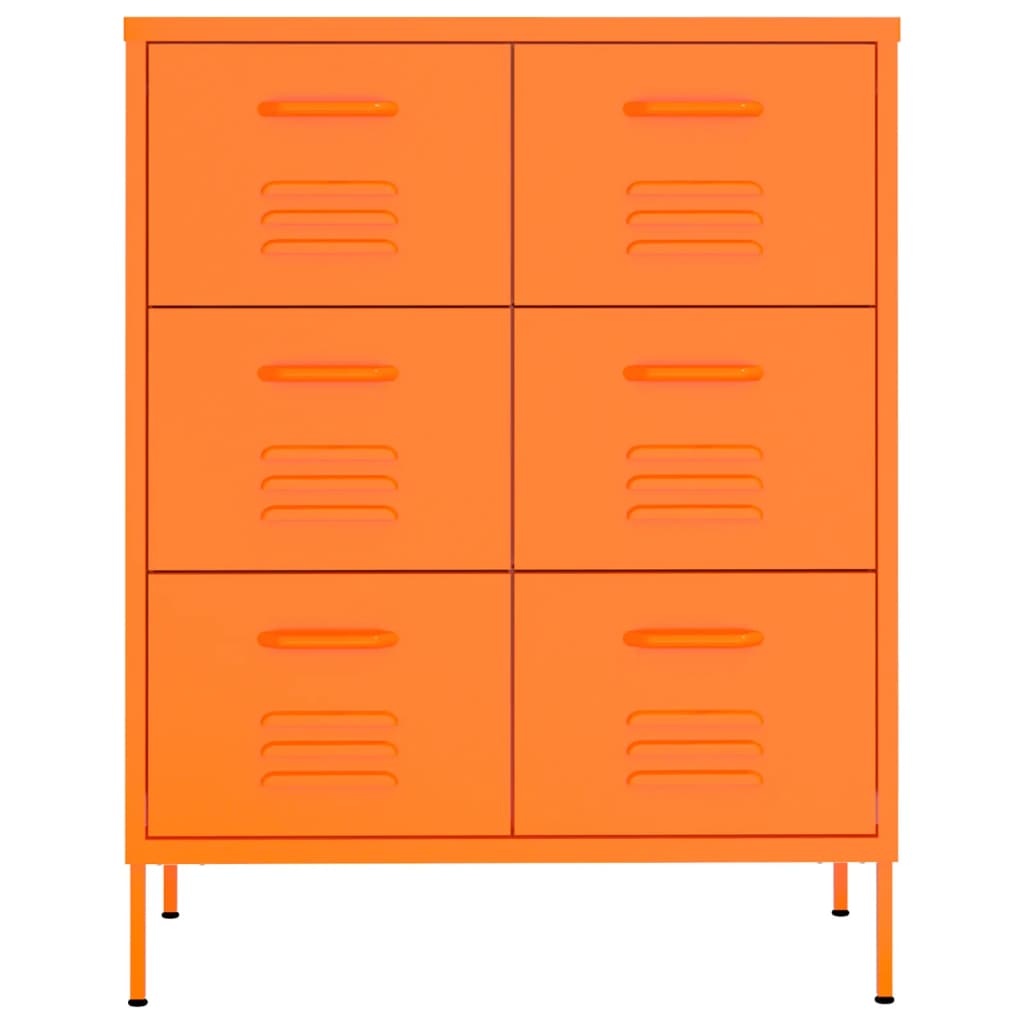 Drawer Cabinet Orange Steel | Steel finish